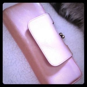 Pale pink hobo wristlet